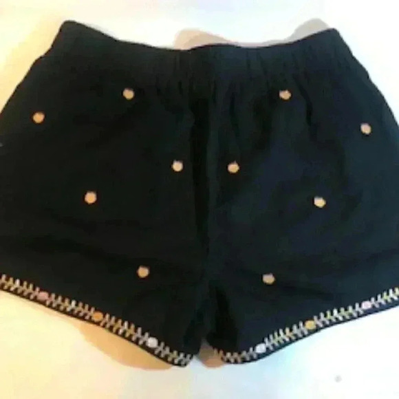 Madewell Springtime Embroidered Black Pull On Shorts w/ Pockets Womens Sz XS - Picture 5 of 11